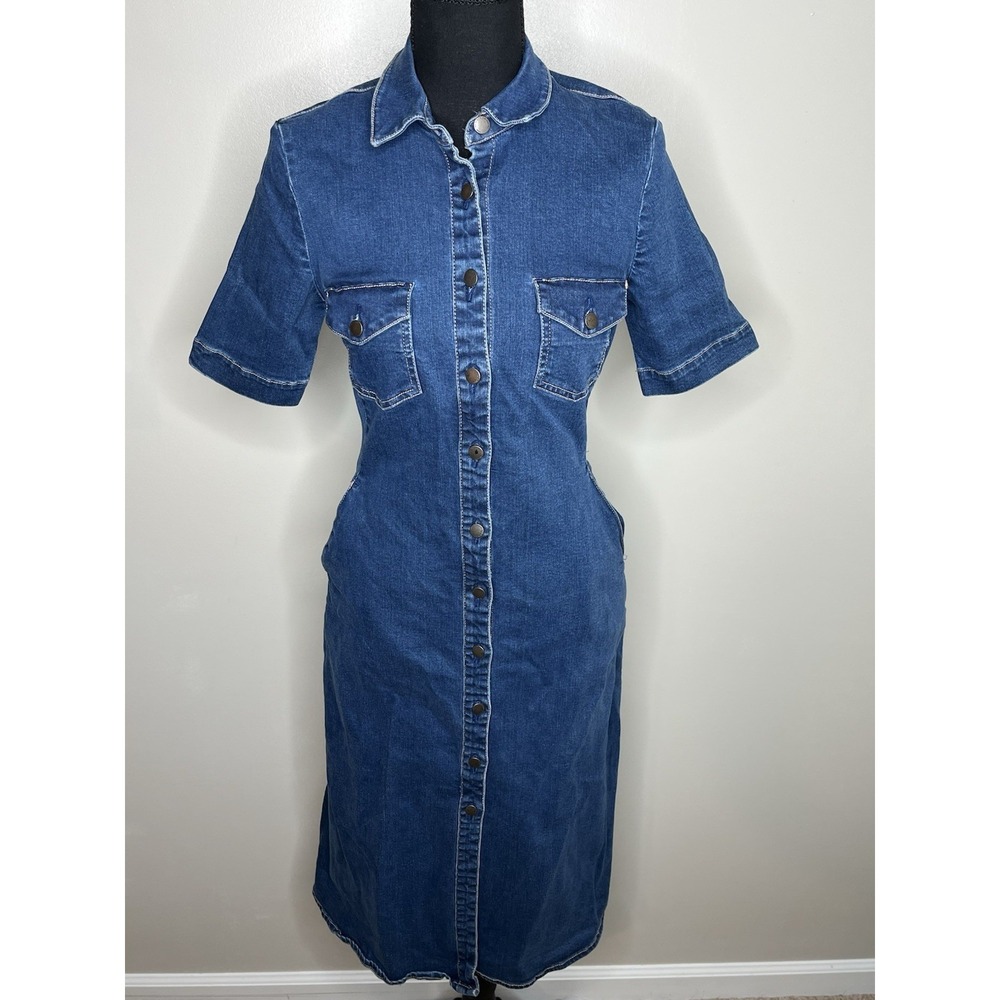 Zara Women's Short Sleeve Denim Dress Size Small